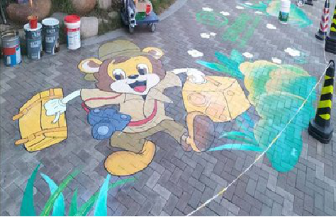 成都夏季画地面彩绘会遇到的问题