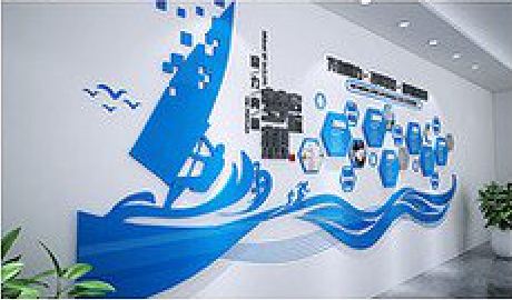 成都海浪主题文化墙如何设计？