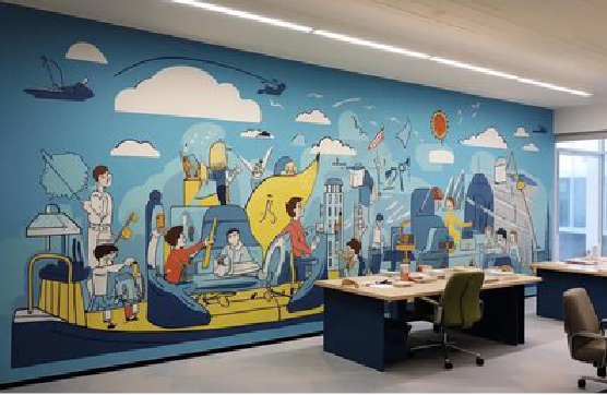成都办公室墙绘的特点。