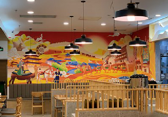 成都商业空间彩绘介绍。