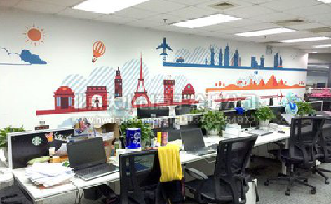 成都教你设计办公室墙绘的方法。